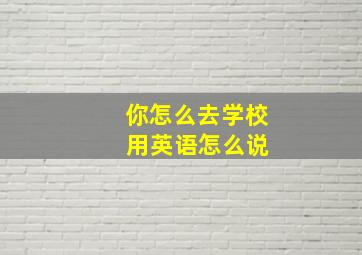 你怎么去学校 用英语怎么说